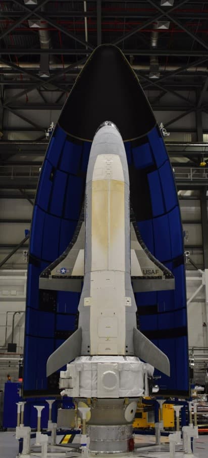 OTV-6 beofre launch showing the new service module