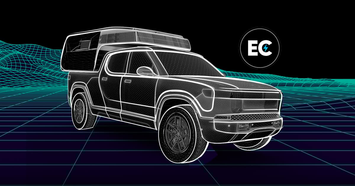 Like EarthCruiser's past EXP models, the rendered Electric Camper uses a light, sleek pop-up design