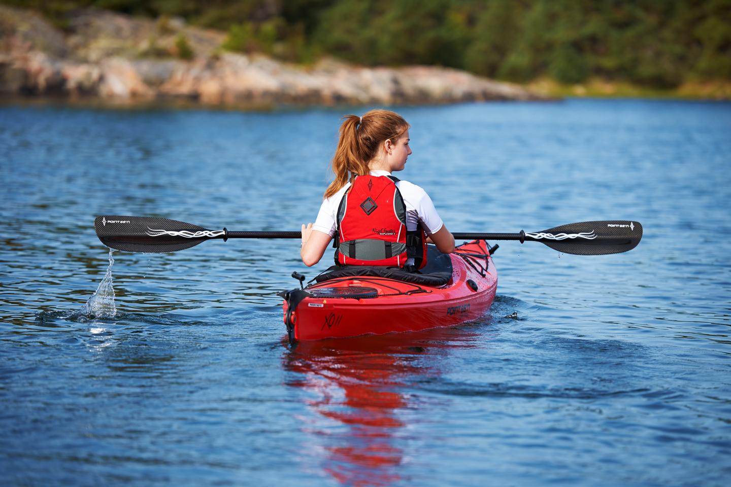Individual kiosks may offer both side-inside and sit-on-top kayaks, in single and tandem configurations