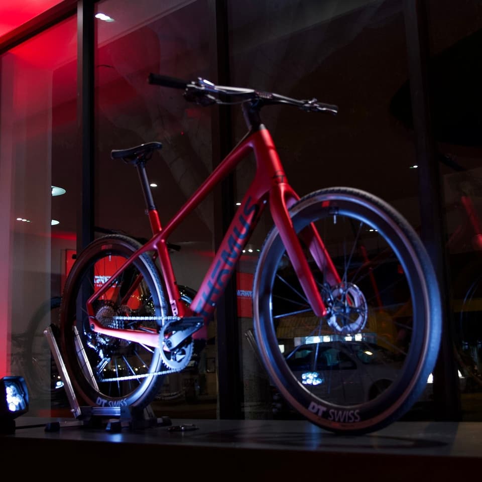The Swissrider ebike on display at the company's new flagship store on Montana Ave. in Santa Monica, CA