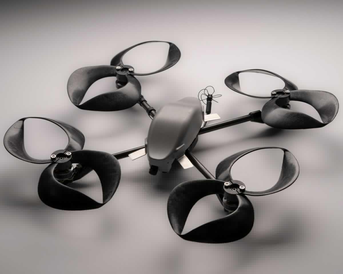 MIT's super-quiet, 3D-printed toroidal propellers fitted to a commercial drone for testing