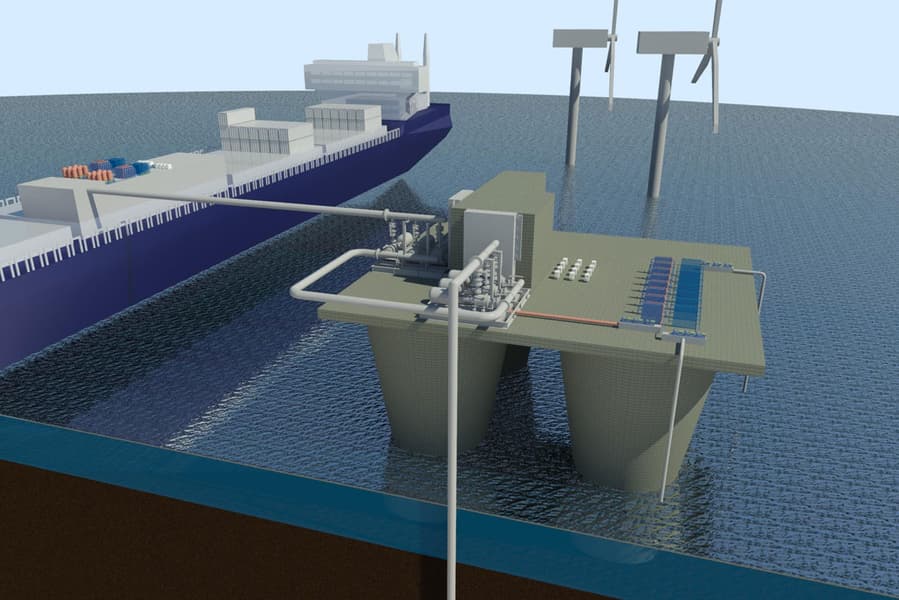 The system could be integrated with any existing infrastructure that processes seawater, such as a desalination plant