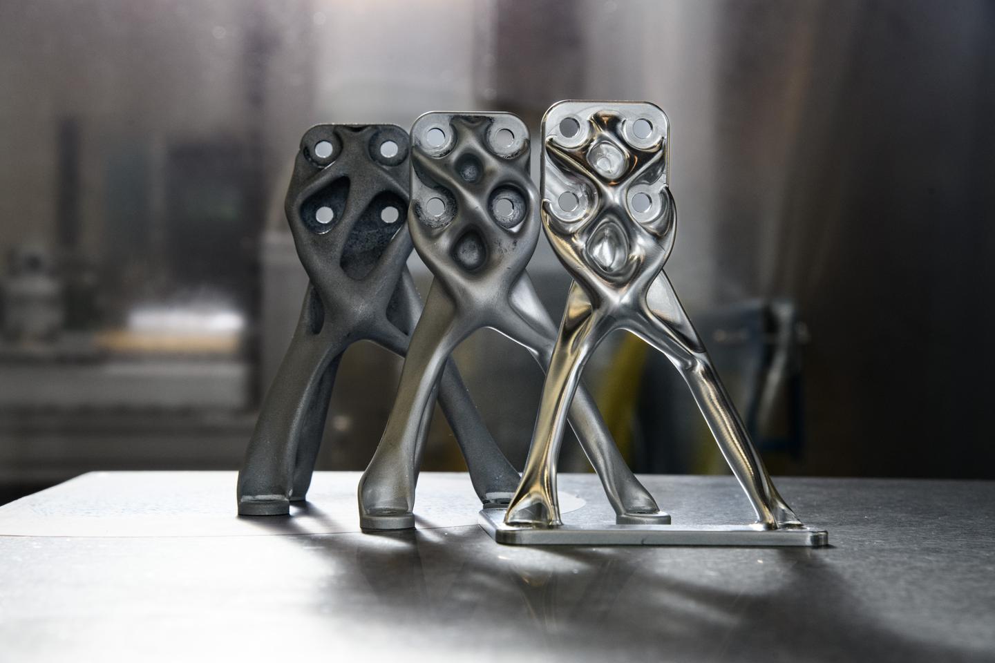 Aluminum scaffolds designed for the back of the EXCITE telescope, set to launch in 2023. The criss-cross shapes allow it to resist significant forces coming from off center