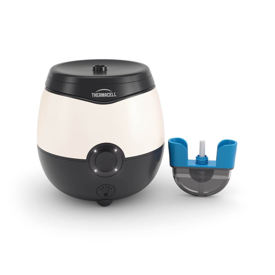With a built-in rechargeable battery, the Thermacell requires the addition of only a repellent cartridge to work as a mosquito repeller