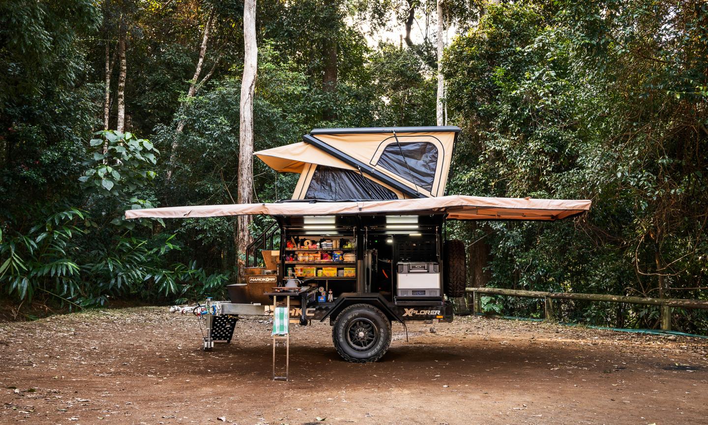 The fully equipped Xplorer Adventurer comes ready to camp but can still double as a work trailer with a few mods