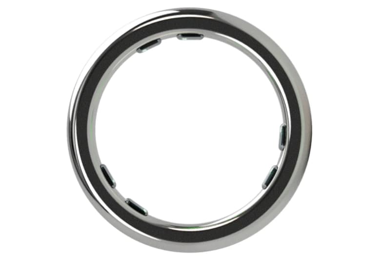 The Iris ring measures 5 mm wide by 2.5 mm thick