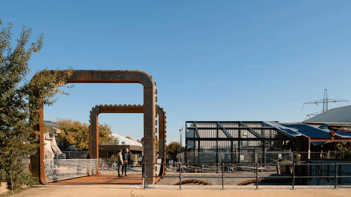 The Cody Dock Rolling Bridge takes around 20 minutes to fully roll it into position for a boat to pass