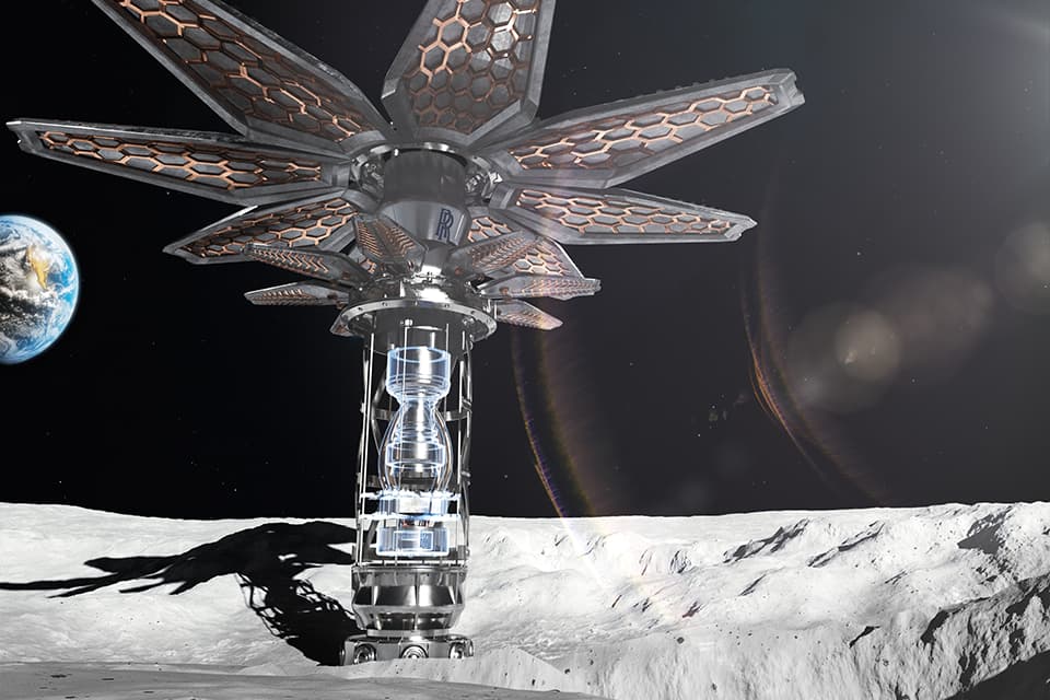 Artist's concept of the Rolls-Royce lunar nuclear reactor