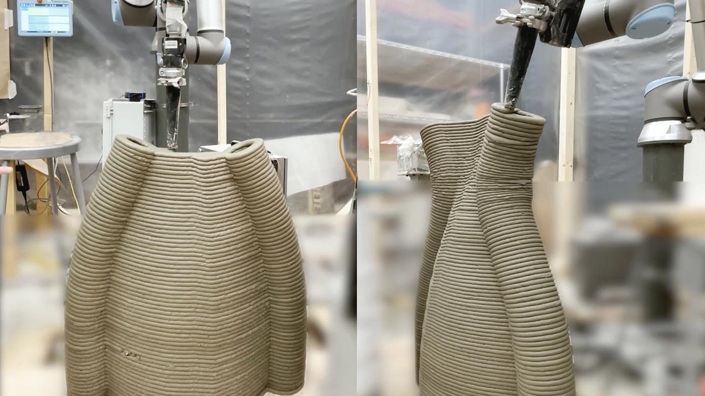 One of the Shell Wall models being 3D-printed