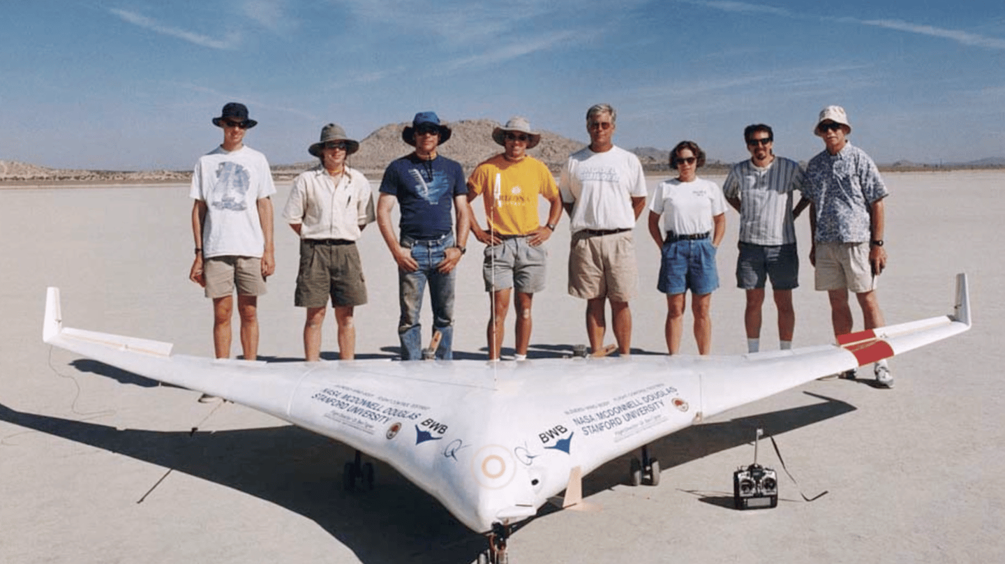 Founder Mark Page and other JetZero team members claim they invented the blended wing concept, and built a demonstrator in the 1990s as part of a partnership between NASA, McDonnell Douglas and Stanford University