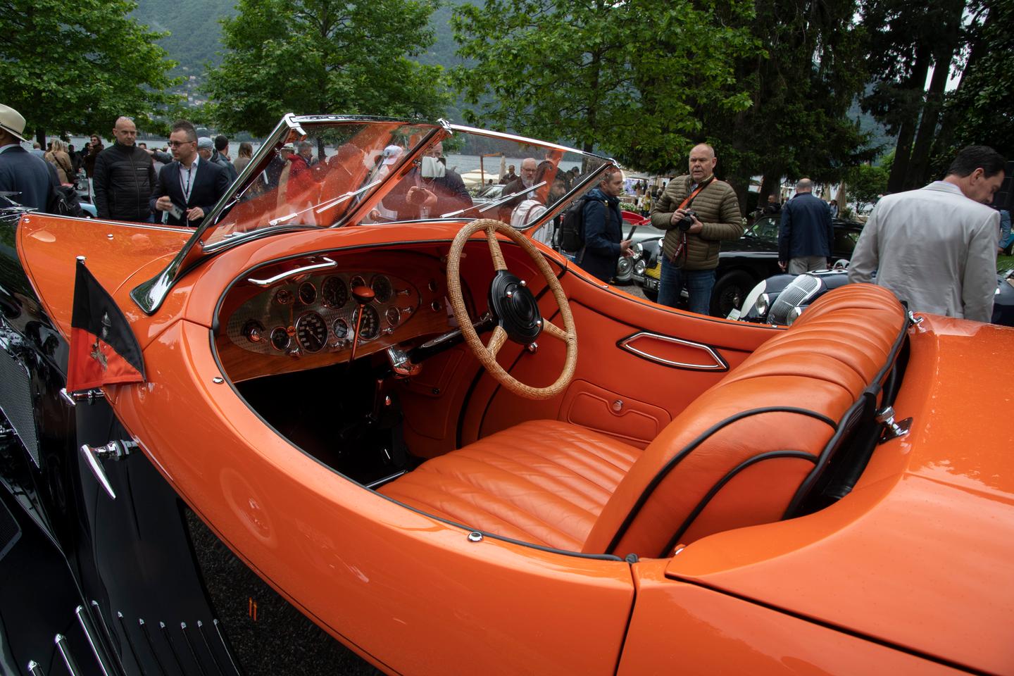 Though only a two-seater, the cockpit of the Maharaja's Gurney Nutting Speedster is still the size of your average city car. The entire car is over seven feet wide and 22 feet long, and brings to life the catch-cry of the class in which it was entered at Concorso d'Eleganza Villa d'Este before going on to full concours honours: "the dazzling motoring indulgences of the mighty maharajas."