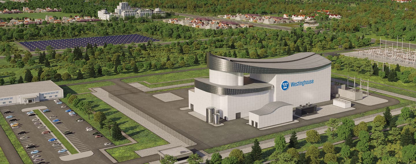 Artist's concept of an AP300 nuclear plant