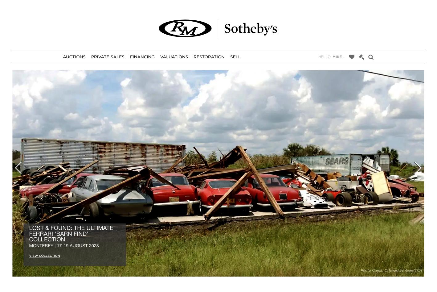 We were astonished when we saw RM Sotheby's announcement that a 20-Ferrari collection had been unearthed. One wonders how many more such vast and valuable collections are hidden away. That's the collection back in 2003 when in 2004 when Hurricane Charley collapsed a barn on it. Look through the images below and you'll see several of the cars show the signs of that collapsed barn, in particular a Ferrari 365 GT 2+2 with a concave roof.