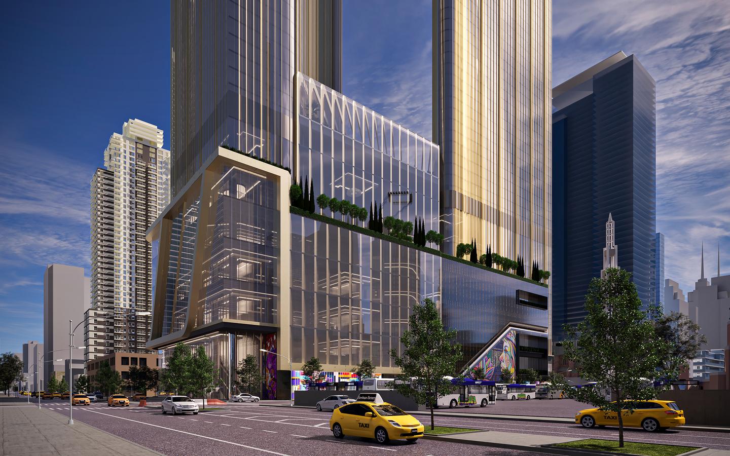 The Avenir's base will contain eight floors and host a casino, as well as restaurants and entertainment areas