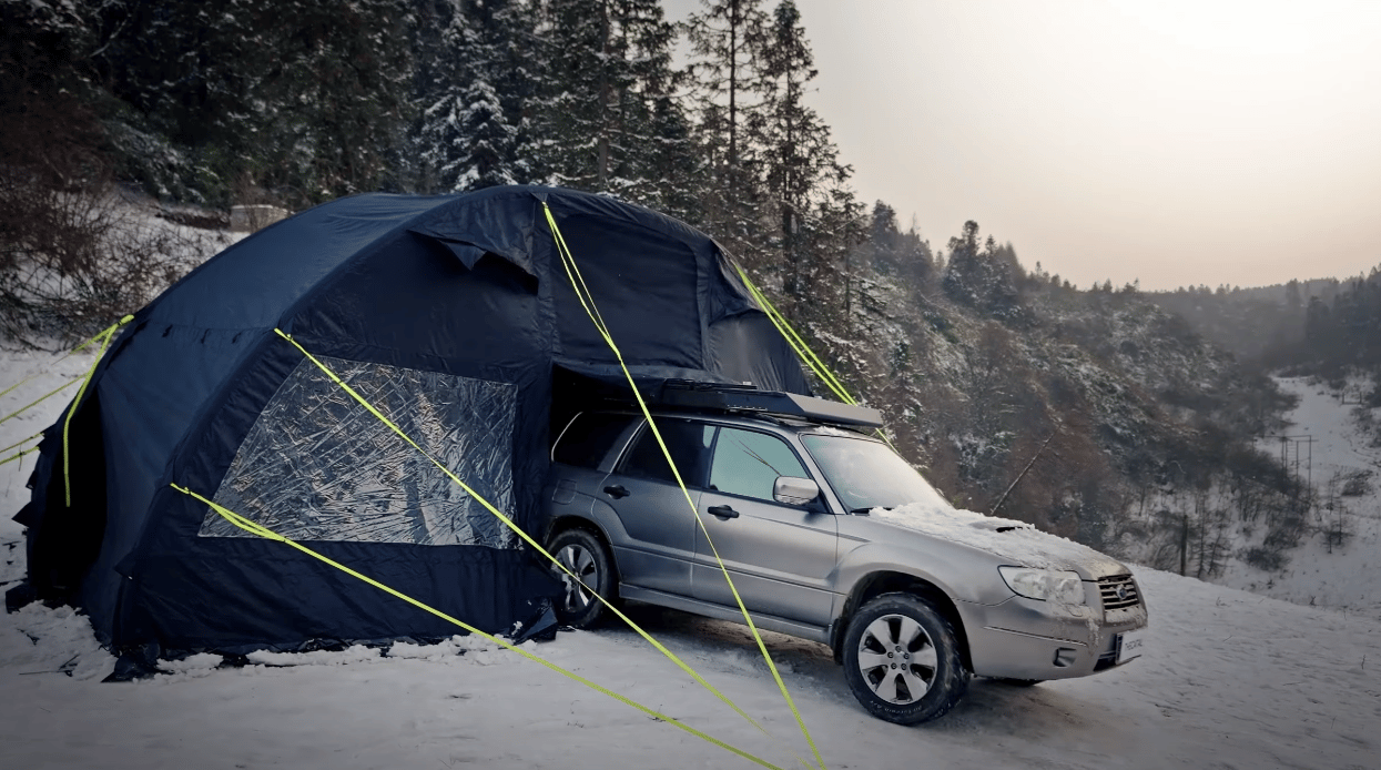 With the support ropes and poles, the loft inflatable floor mat can stay in place while campers drive the car out for day trips