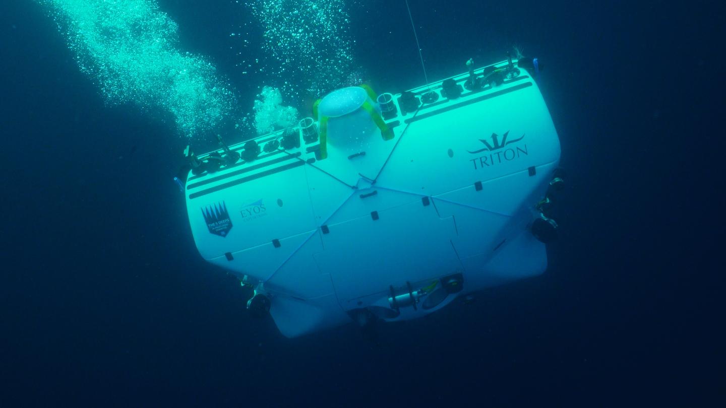 Within the white shell, there's a monster titanium pressure hull capable of withstanding the insane forces these subs experience at the bottom of the Mariana Trench