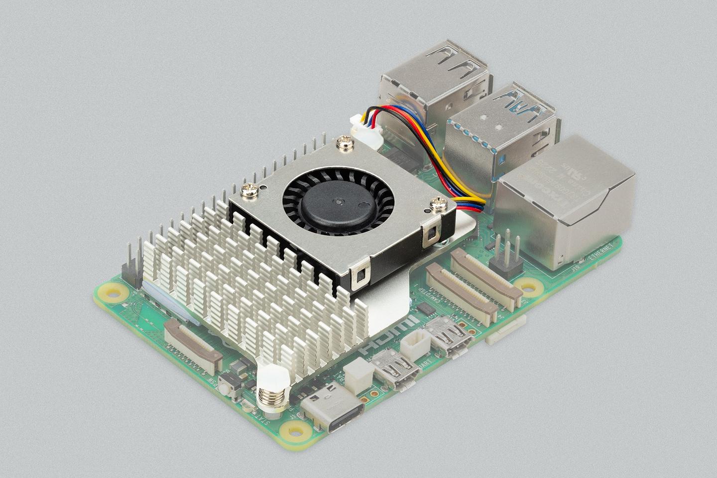The Raspberry Pi 5 can be optioned with a bunch of new accessories, including an active cooler for heavy workloads, and an updated case with a built-in fan