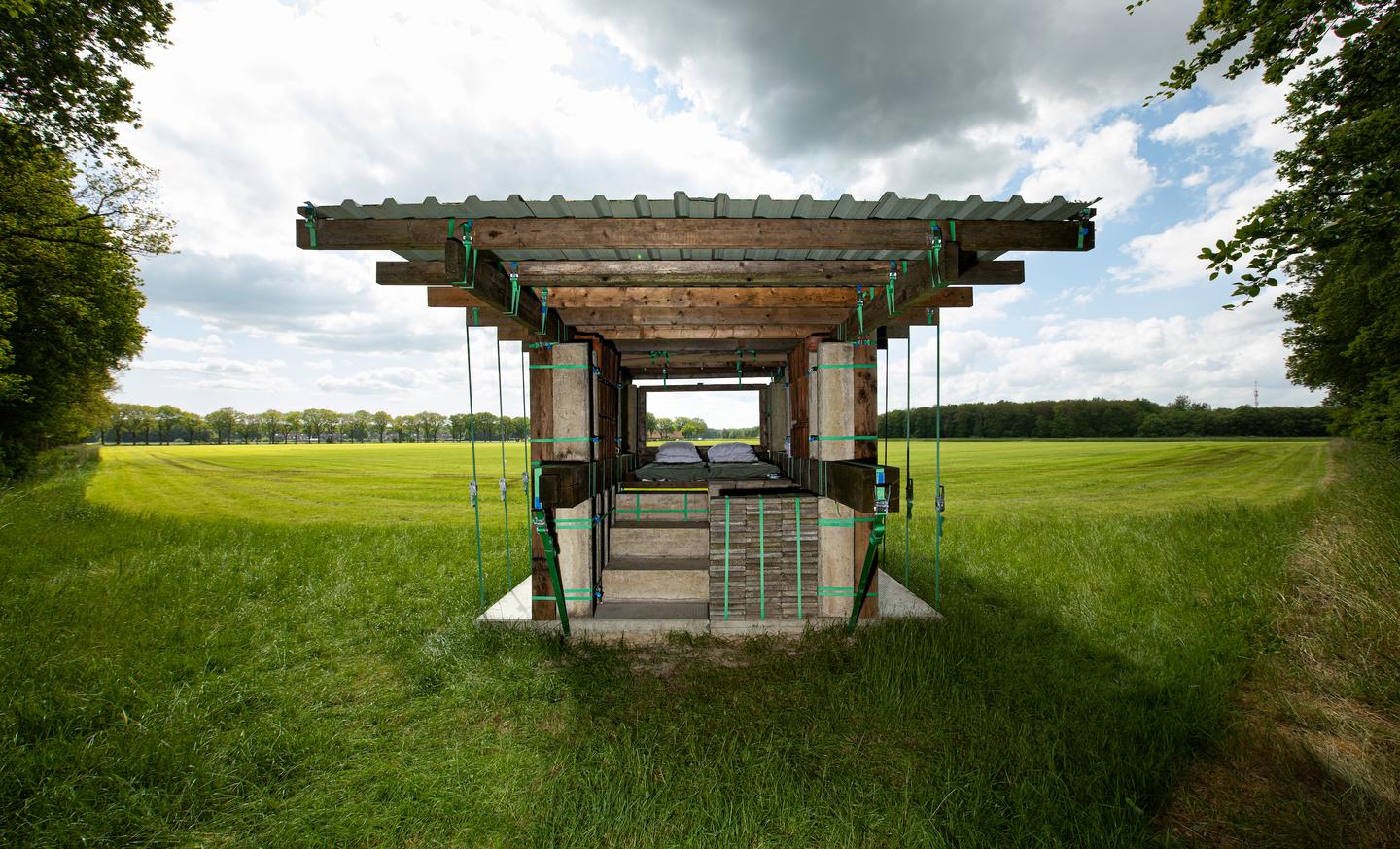 The Stable Stack has been built from borrowed materials that will be returned to their owners once the project comes to a close