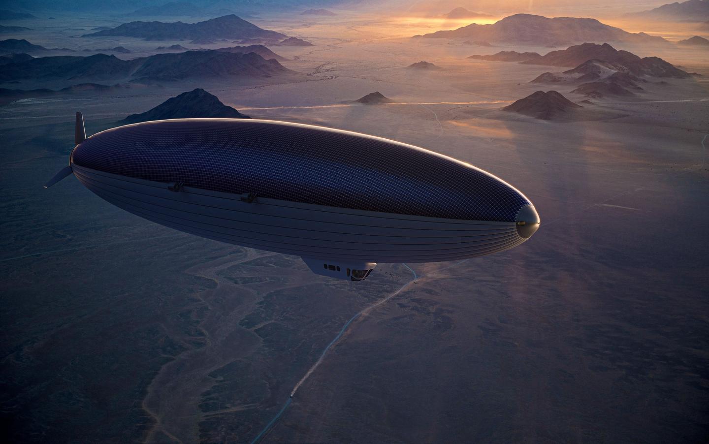 By night, the airship will run on hydrogen banked up during the day