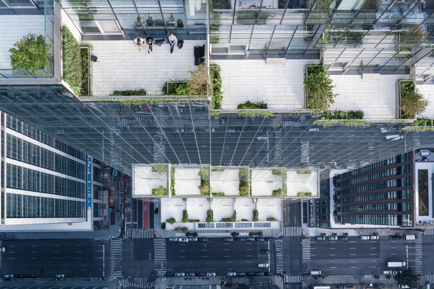 The Spiral's greenery will continue to flourish over time, with the idea being to create a pleasant environment for office workers and a ribbon of green that extends into NYC's skyline