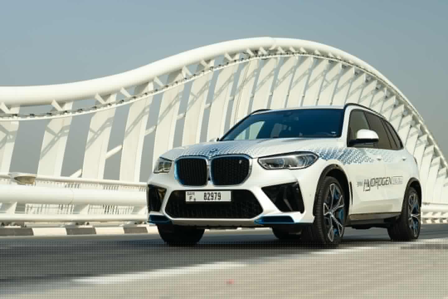 The BMW iX5 hydrogen-powered SUV took to the streets and desert of the UAE and beat the heat