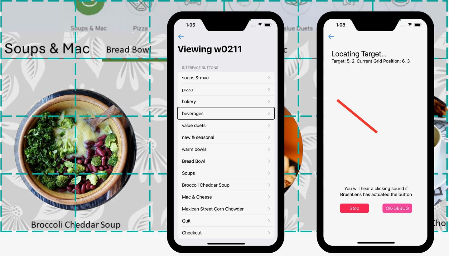The BrushLens app guides users across the display by dividing it into a grid