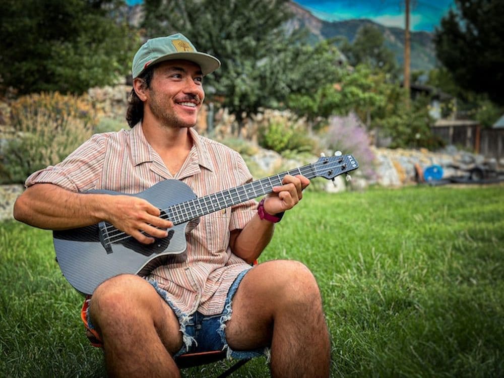 The Klos baritone is tuned the same as the four low strings of a guitar in standard E