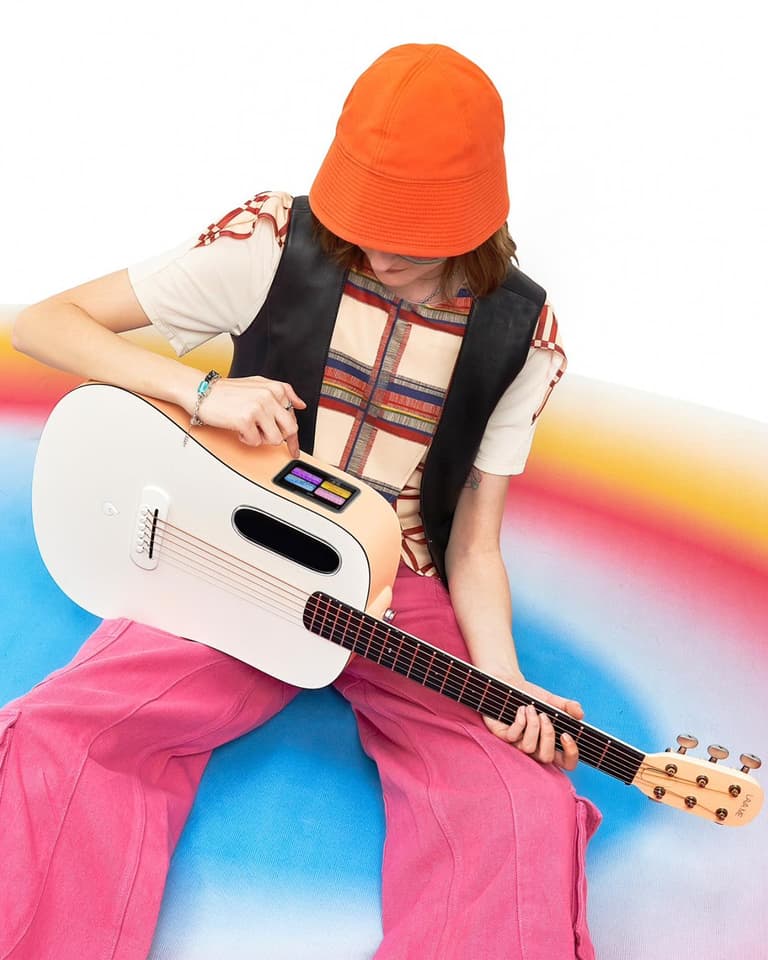 The entry-level Lava Me Play features a weatherproof laminate body and okoume neck with beginner-friendly low action