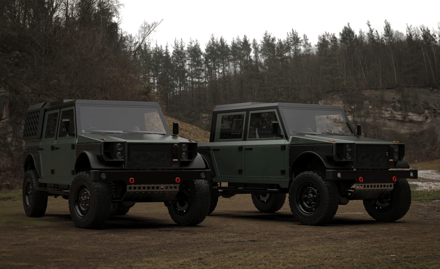 Munro Series-M Utility 4x4 left and pickup Truck right
