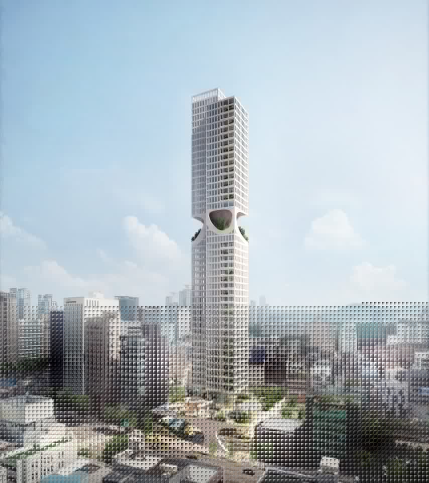 Terrarium Cheong-Dam will rise to a maximum height of 200 m (656 ft)