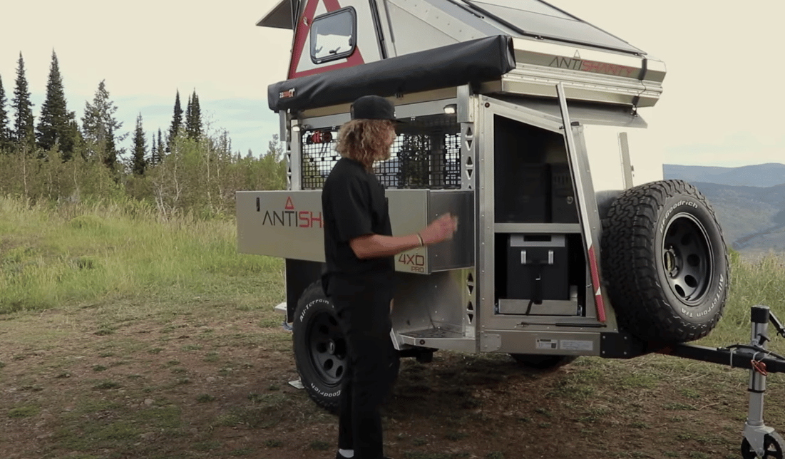 Available slide-out fridge in the front storage cabinet