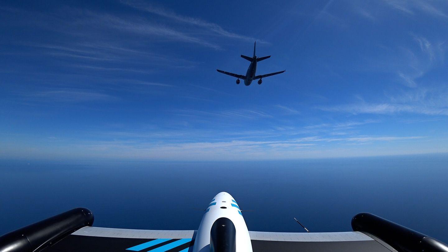 The tanker takes autonomous control of the receiver aircraft from several miles away and guides them into position