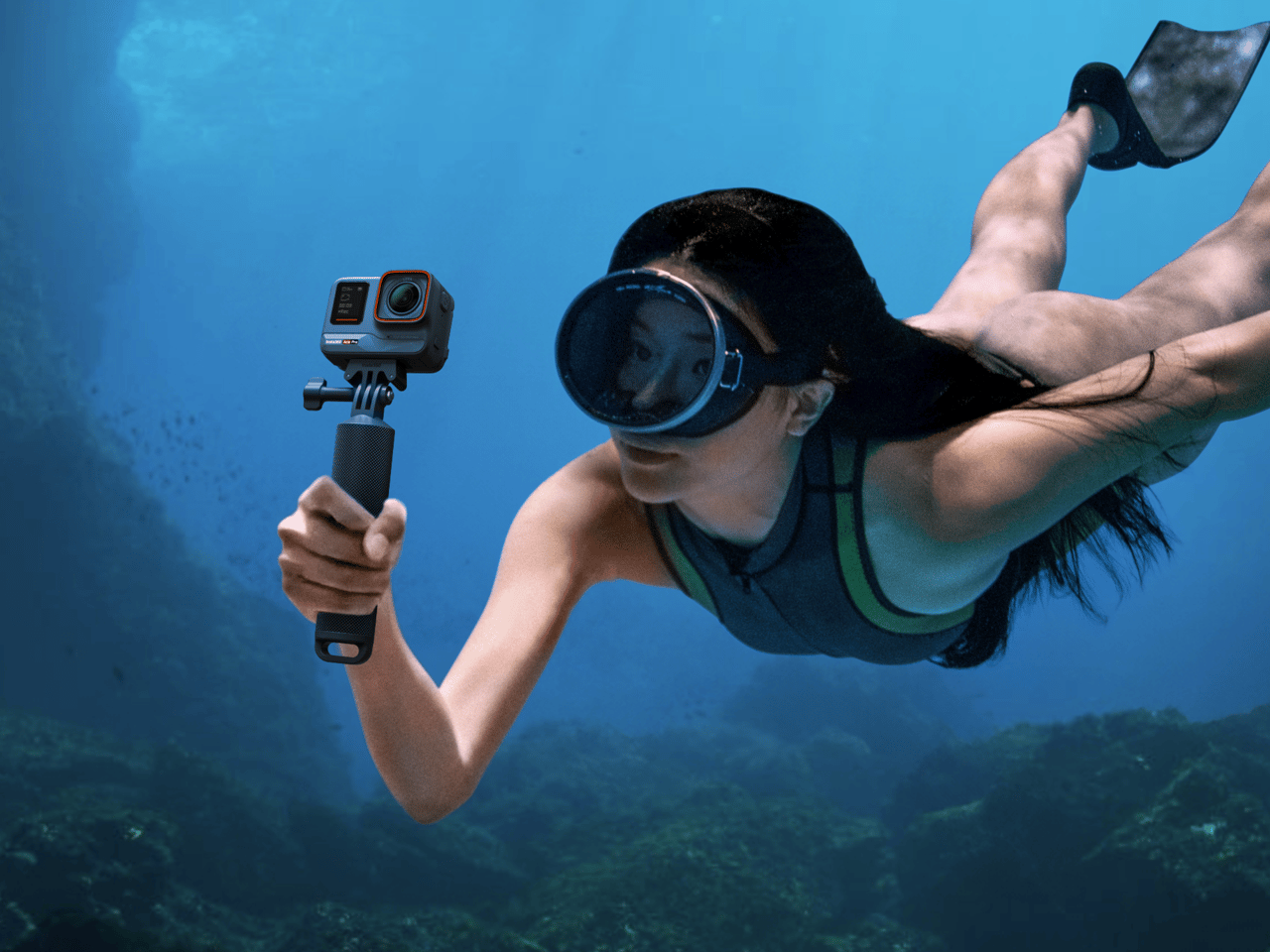 The Ace Pro actioncam is waterproof to 10 meters, or 60 meters when enclosed in an optional Dive Case