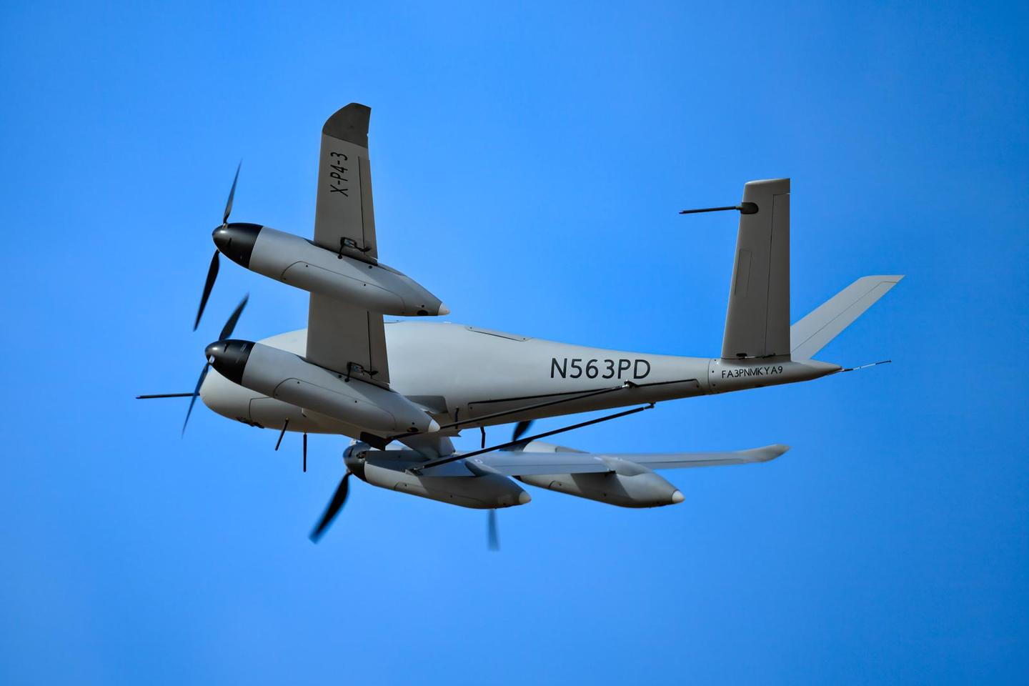 The Transwing aircraft's wings rotate as they fold