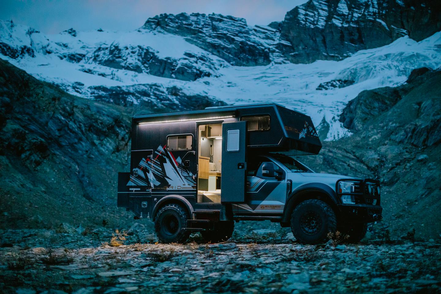 Four hard walls and a Webasto heater, make the Grid Mini an inviting place to retire at elevation