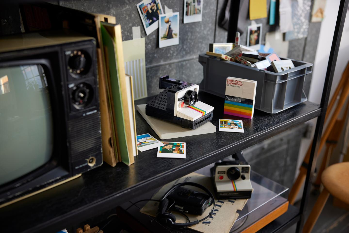 On display with vintage tech, including an original OneStep SX-70