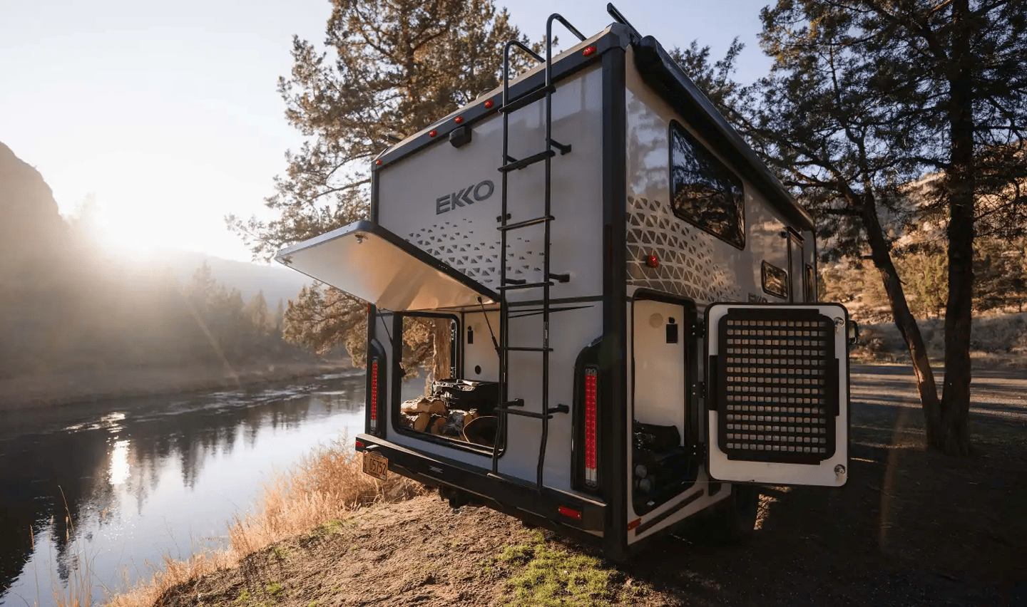 The full-width gear tunnel gets even larger than the Transit's and offers access from every exterior side