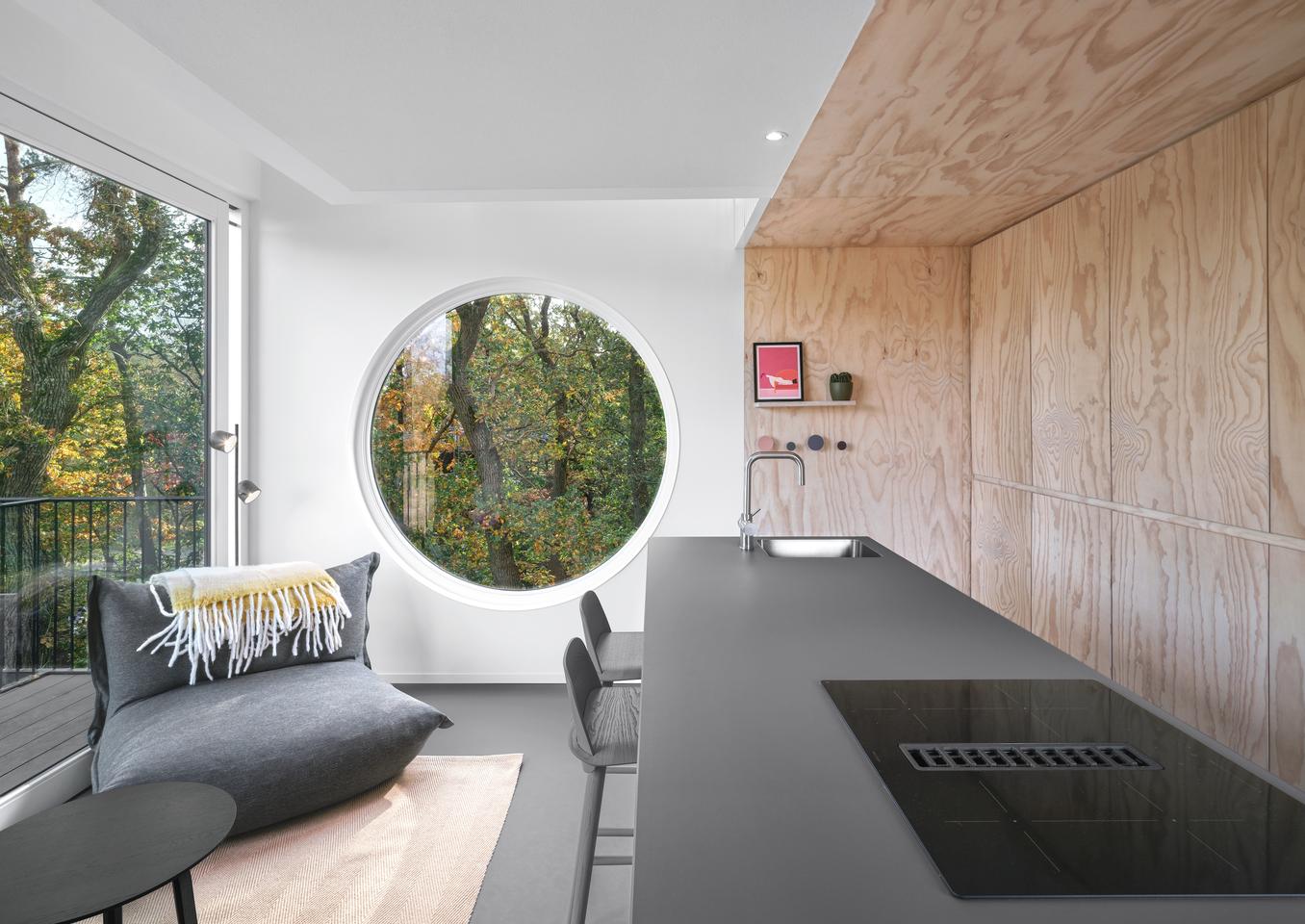 The Buitenverblijf Nest's interior measures 55 sq m (592 sq ft)