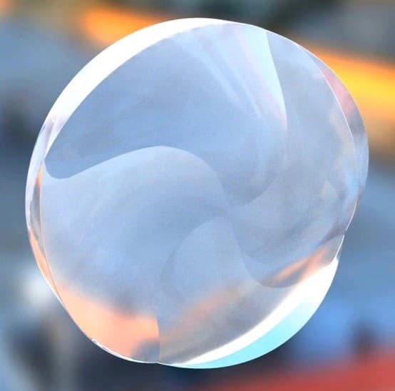 An artist's illustration of the spiral lens