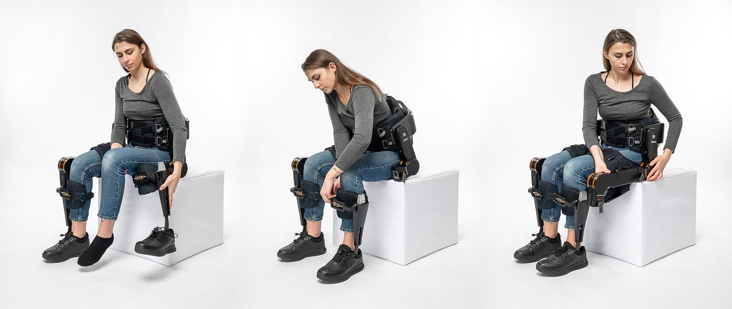 Different sizes of foot and ankle supports are available, plus the size of the exoskeleton can be adjusted via telescopic links adjacent to the wearer's femur and tibia
