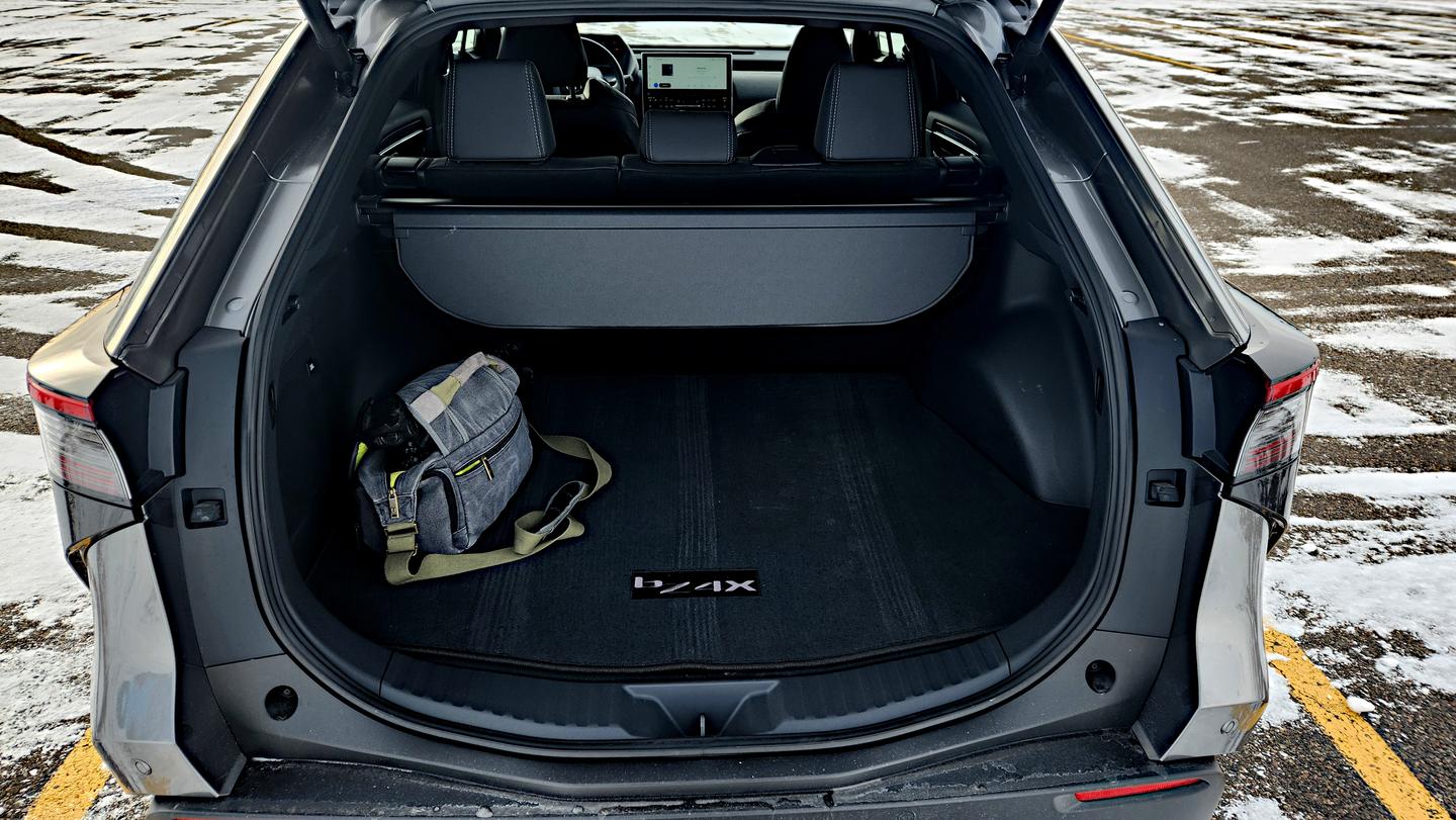 Cargo space in the Toyota bZ4X is ample, and similar to that of the Venza and Subaru Outback