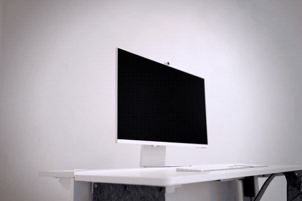 The Dual Lift StaDesk is adjusted via a control interface to the front