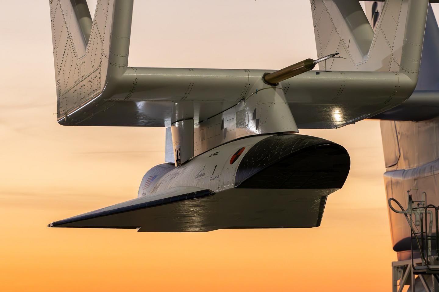 The TA-1, mounted on a pylon located on the underside of the Roc's center wingspan