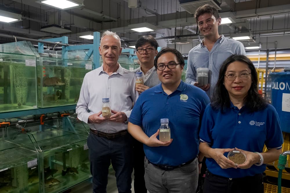 Members of the NTU-TP research team include (back row, L-R): NTU Professor Stefan Wuertz, School of Civil and Environmental Engineering and Deputy Centre Director, SCELSE; Dr Loo Poh Leong, Research fellow, SCELSE; Dr Ezequiel Santillan, Senior research fellow, SCELSE, (front row, L-R) Dr Woo Yissue, Research fellow, SCELSE; Dr Diana Chan, Head, AIC at Temasek Polytechnic
