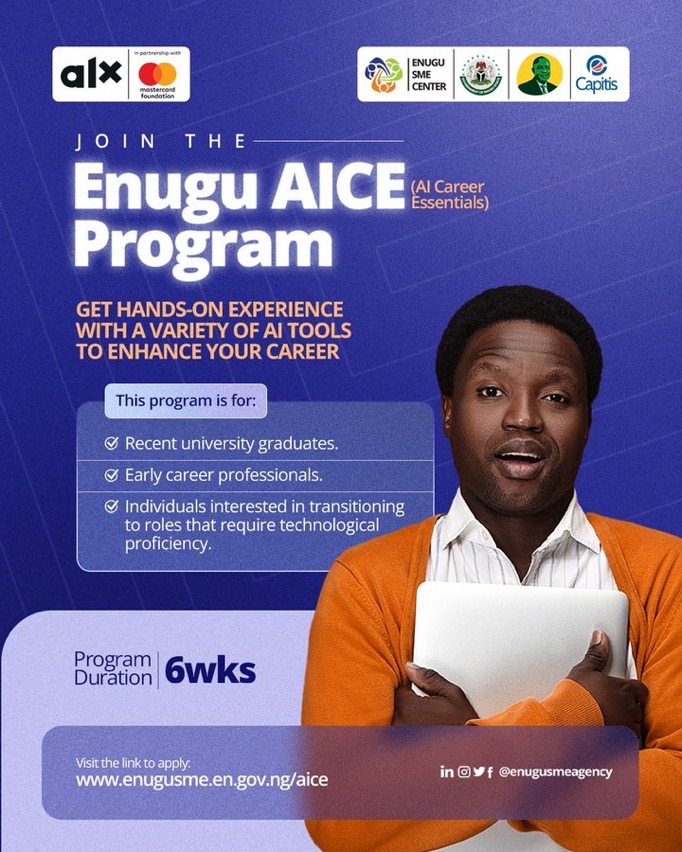 Enugu State, ALX/Mastercard Foundation partner to offer free AI training