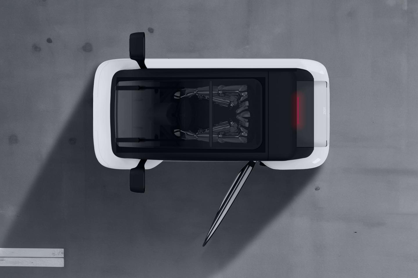 The single occupant enters the Zigy via a single door to the left