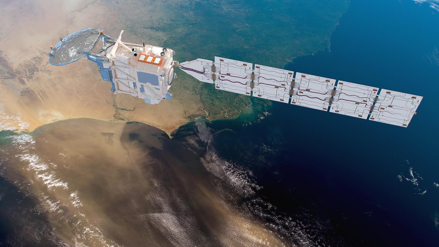EarthCARE is a joint venture between ESA and JAXA, who've nicknamed the satellite 'White Dragon'