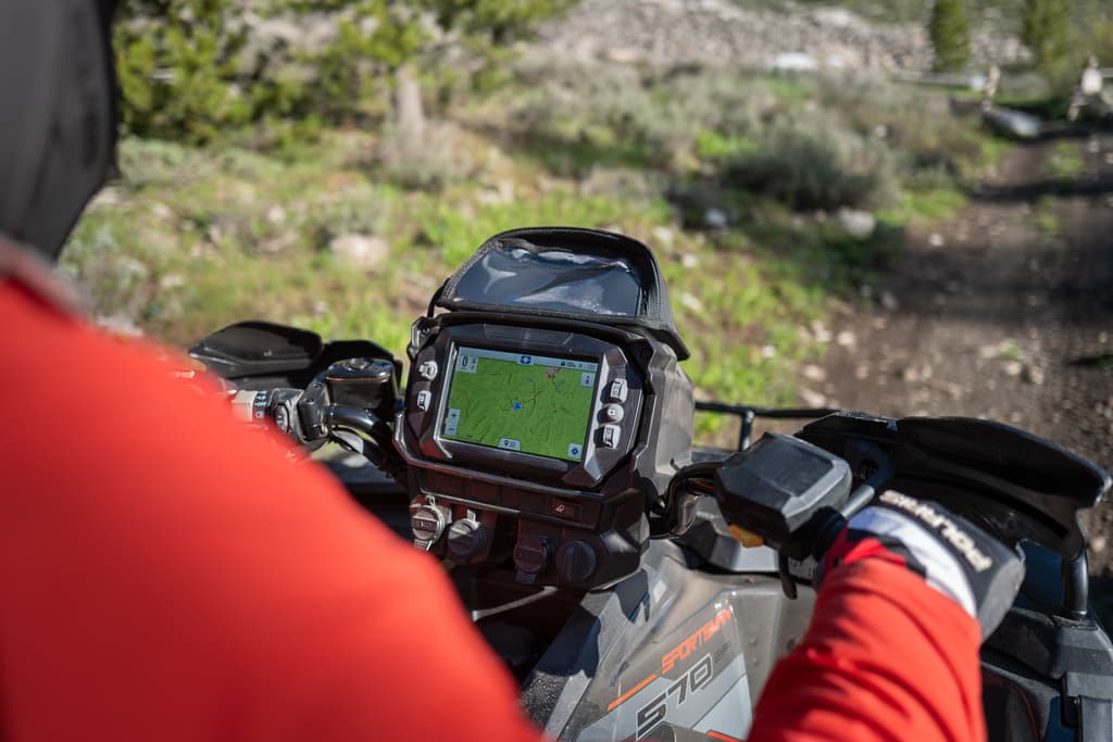 Some models of the Polaris 570, like this Touring, have Polaris' new and improved trail navigation system