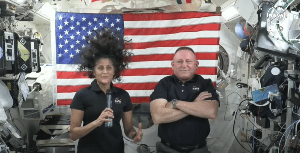 NASA astronauts Barry Wilmore (right) and Sunita Williams (left)