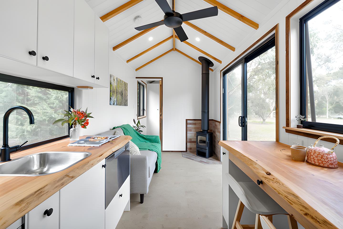 The Casuarina's interior has a floorspace of 18 sq m (almost 194 sq ft)